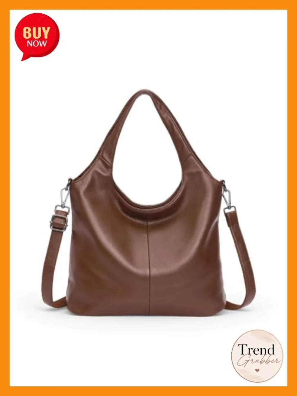 Women's Hobo Leather Shoulder Purse with Adjustable Crossbody Strap Top Handle